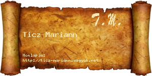 Ticz Mariann névjegykártya