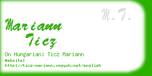 mariann ticz business card